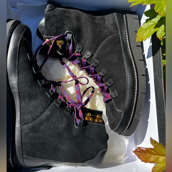 🍁JCREW NEW! Elsa Black Suede Lace Up Boots Sz 9 - Picture 4 of 12